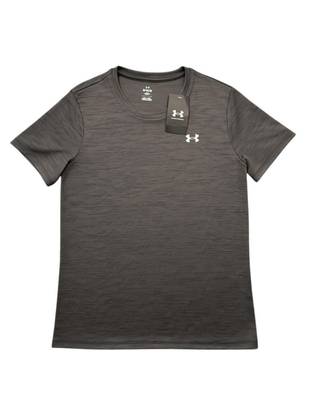 Under Armour Velocity Twist Short Sleeve Crew Gray Womens M Athletic Performance